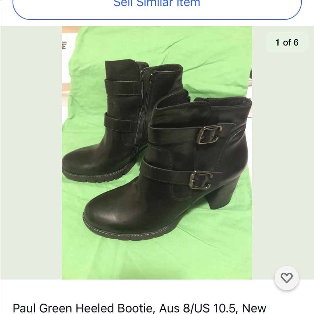 Paul Green heeled leather boot, new, AUS 8/US 10.5